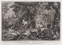 KG 01111
<br/>
Adam en Eva en de zondeval (serie 12 bladen)
<br/>
<em>Ridinger, Johann Elias (1698-1767)</em>